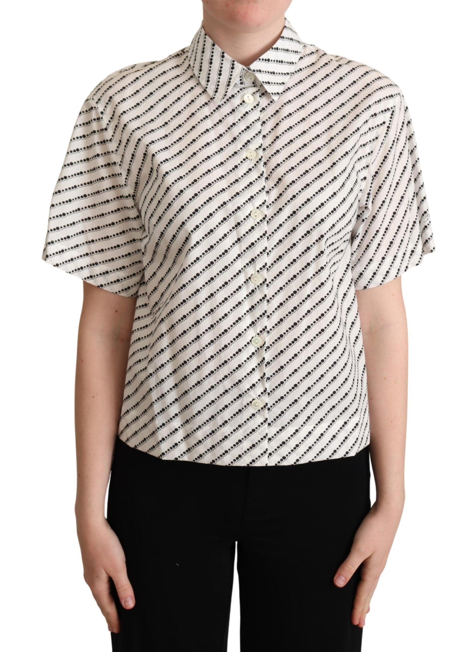 Dolce & Gabbana Elegant Dotted Cotton Polo Top - Arichezz.store