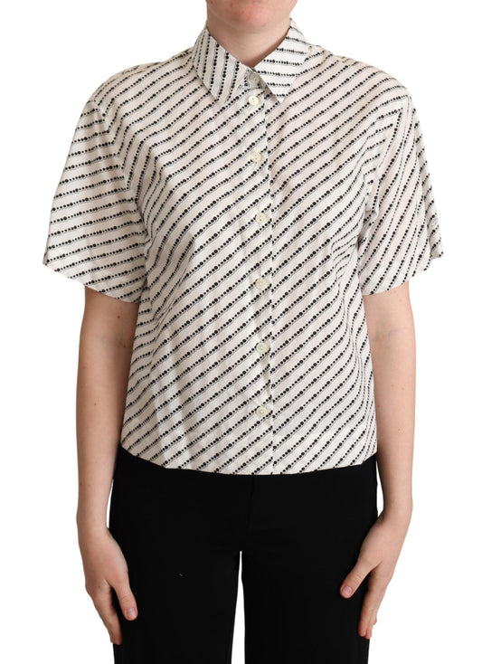 Dolce & Gabbana Elegant Dotted Cotton Polo Top - Arichezz.store