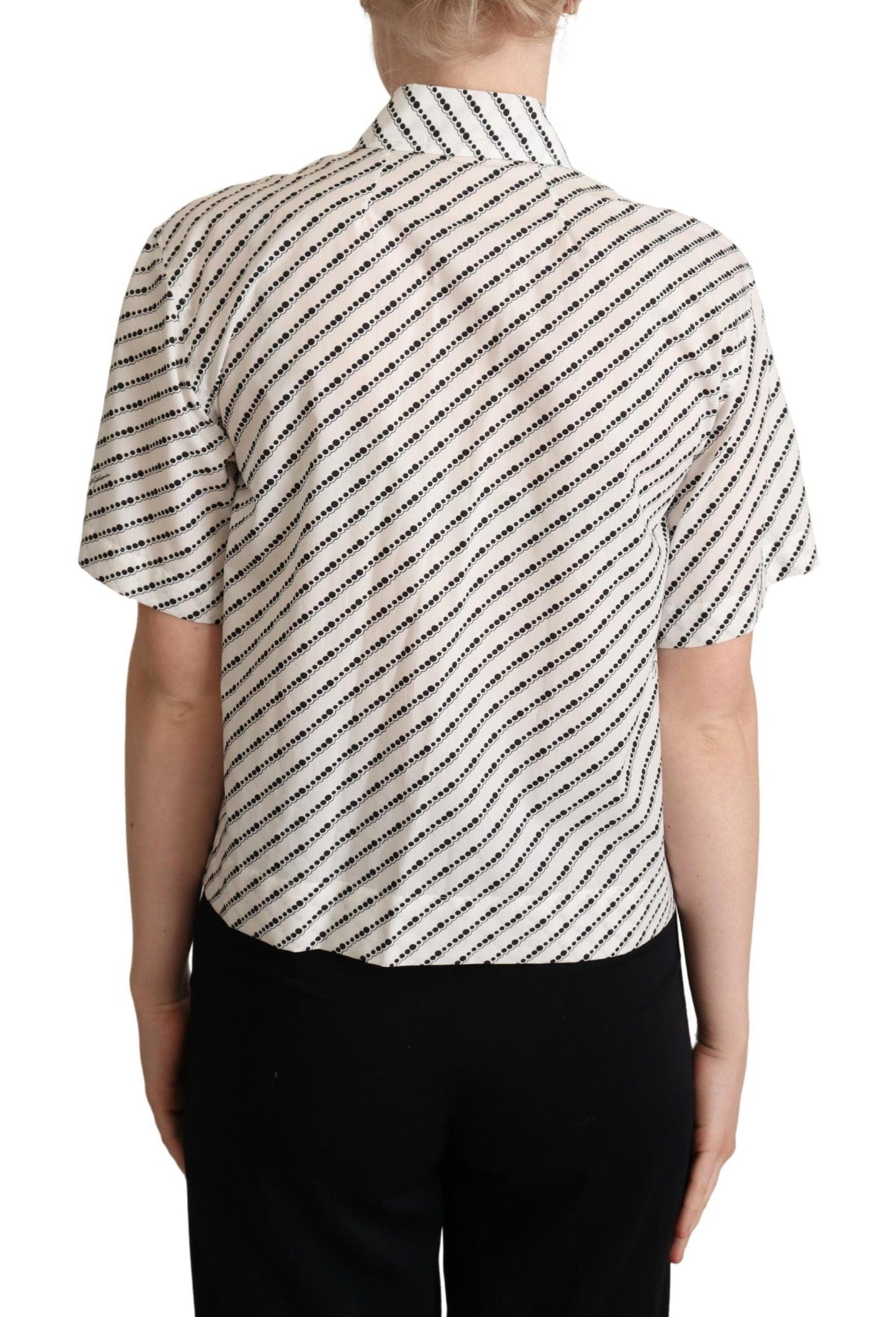 Dolce & Gabbana Elegant Dotted Cotton Polo Top - Arichezz.store