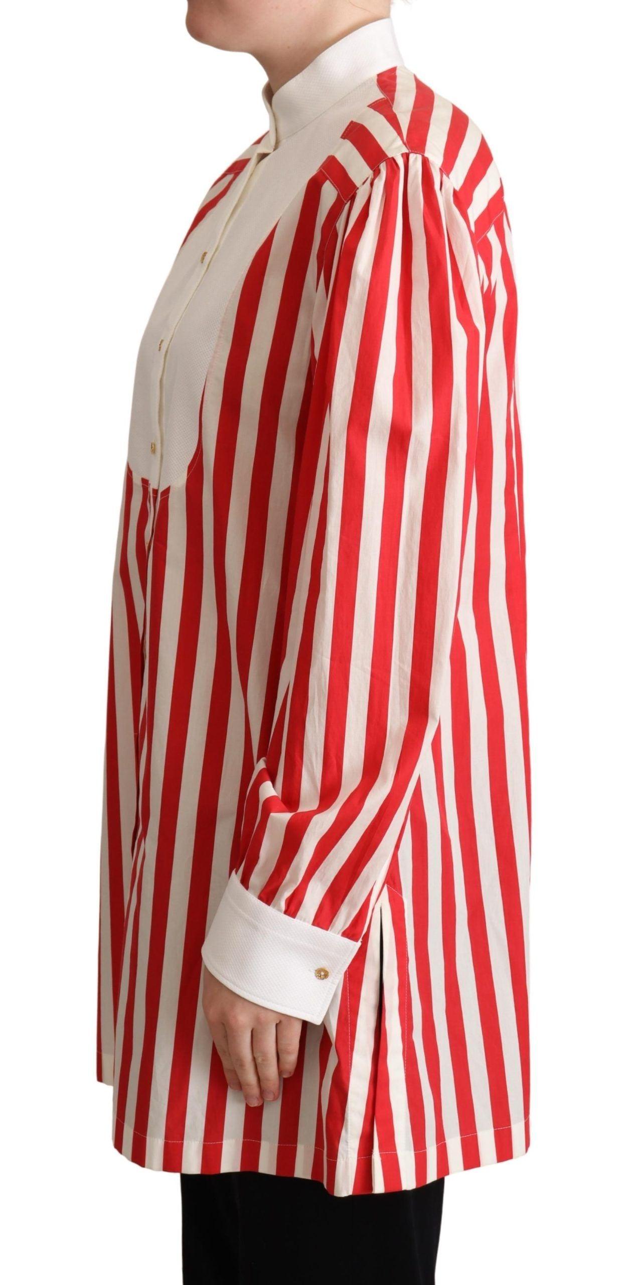 Dolce & Gabbana Elegant Red and White Stripe Cotton Polo Top - Arichezz.store