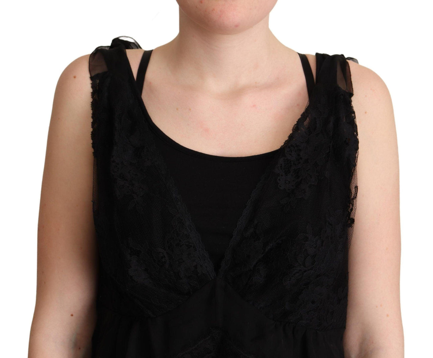 Dolce & Gabbana Lustrous Silk-Blend Lace Trim Camisole - Arichezz.store