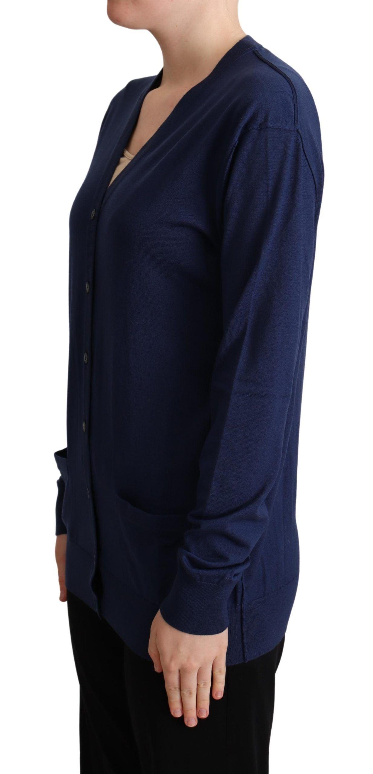 Dolce & Gabbana Elegant Virgin Wool Blue Cardigan - Arichezz.store