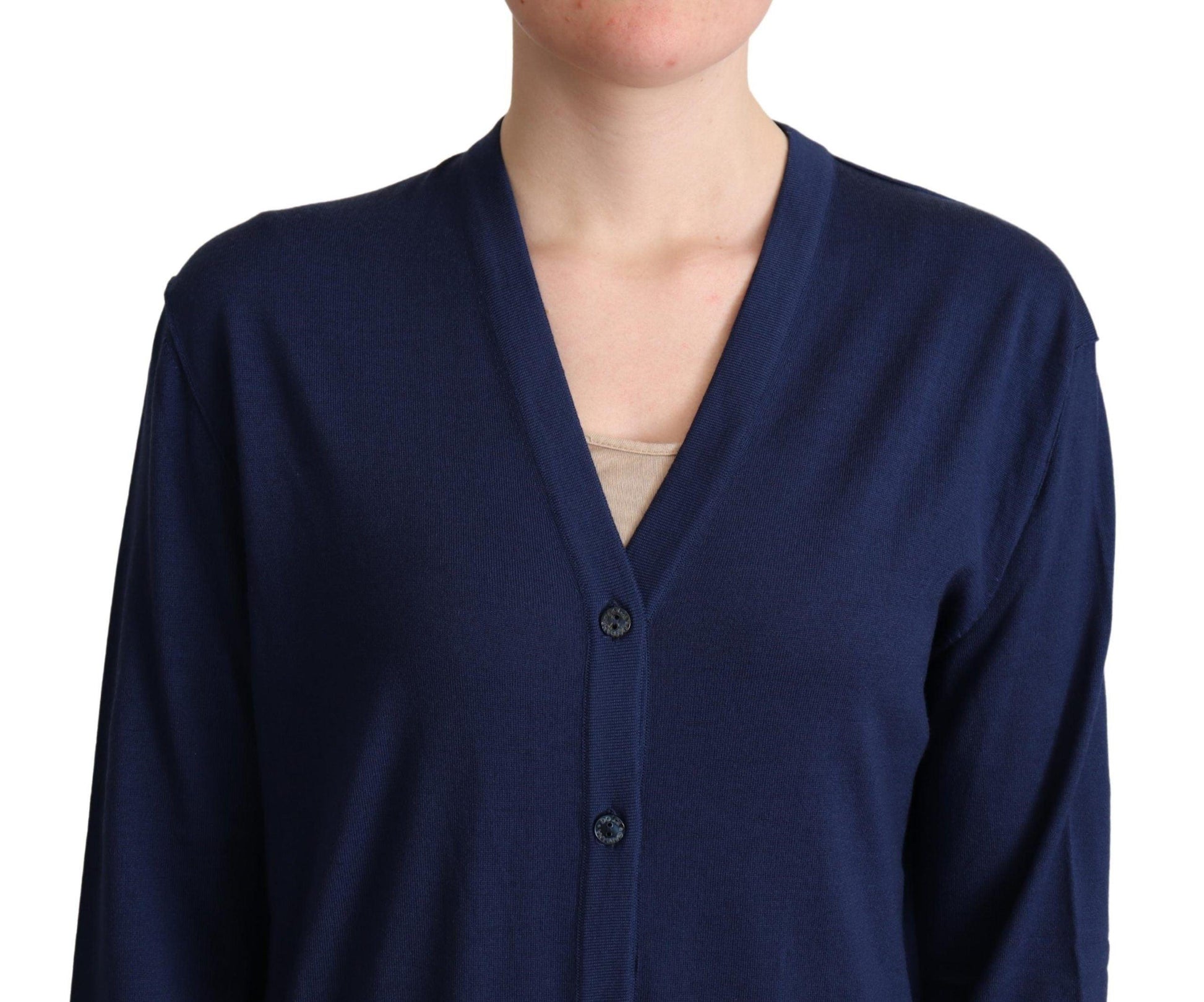 Dolce & Gabbana Elegant Virgin Wool Blue Cardigan - Arichezz.store