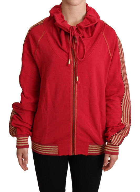 John Galliano Radiant Red Cotton Full Zip Hooded Jacket - Arichezz.store