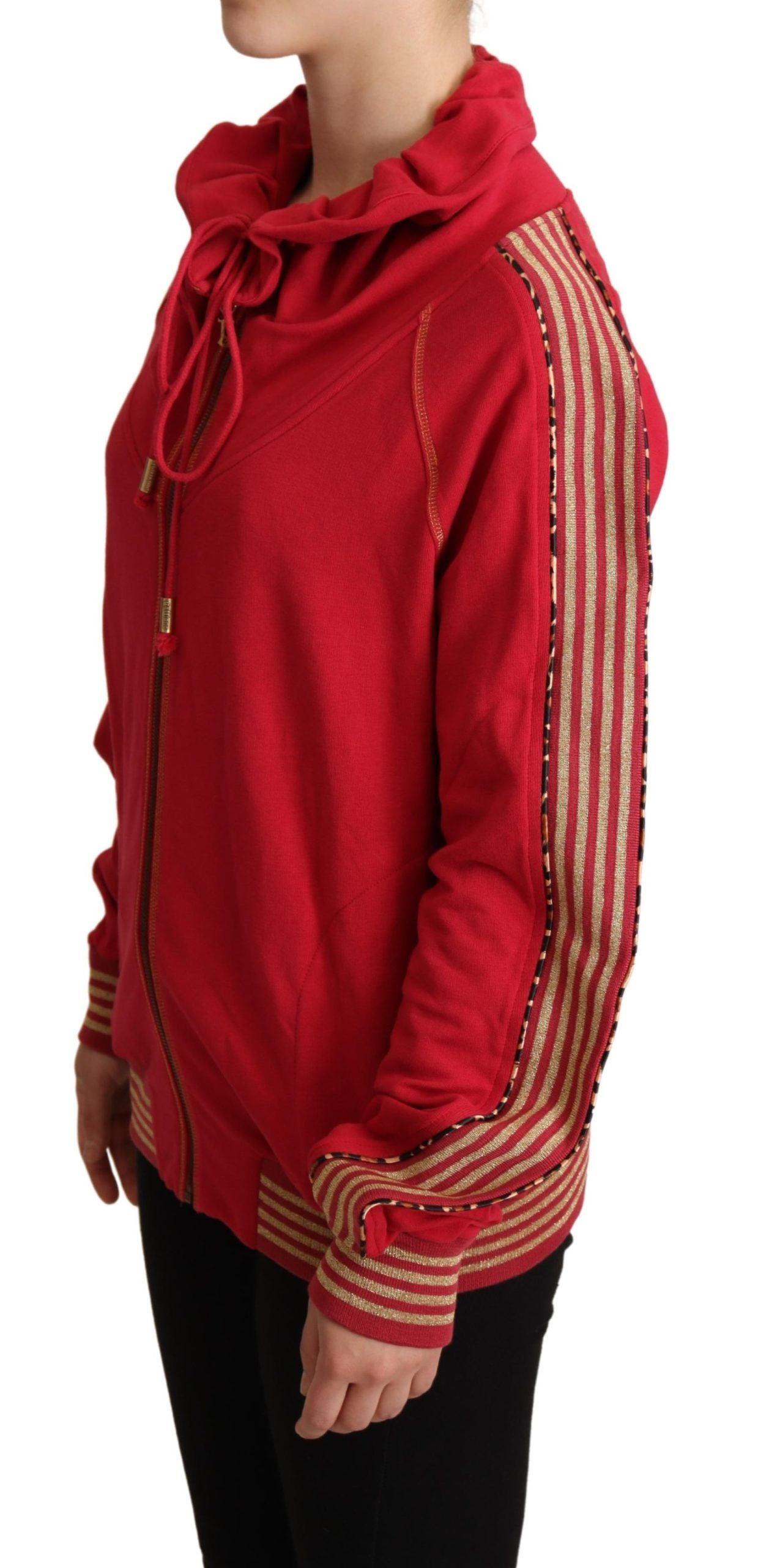 John Galliano Radiant Red Cotton Full Zip Hooded Jacket - Arichezz.store