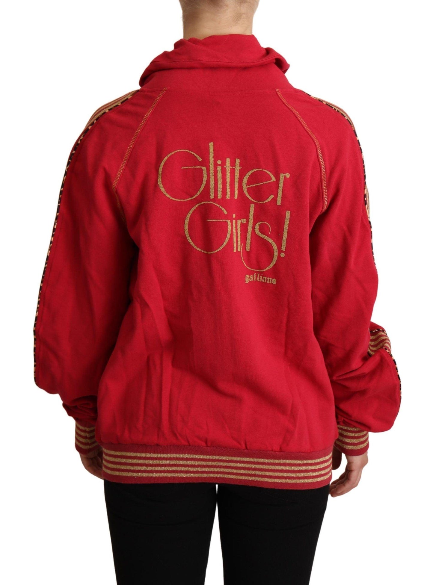 John Galliano Radiant Red Cotton Full Zip Hooded Jacket - Arichezz.store