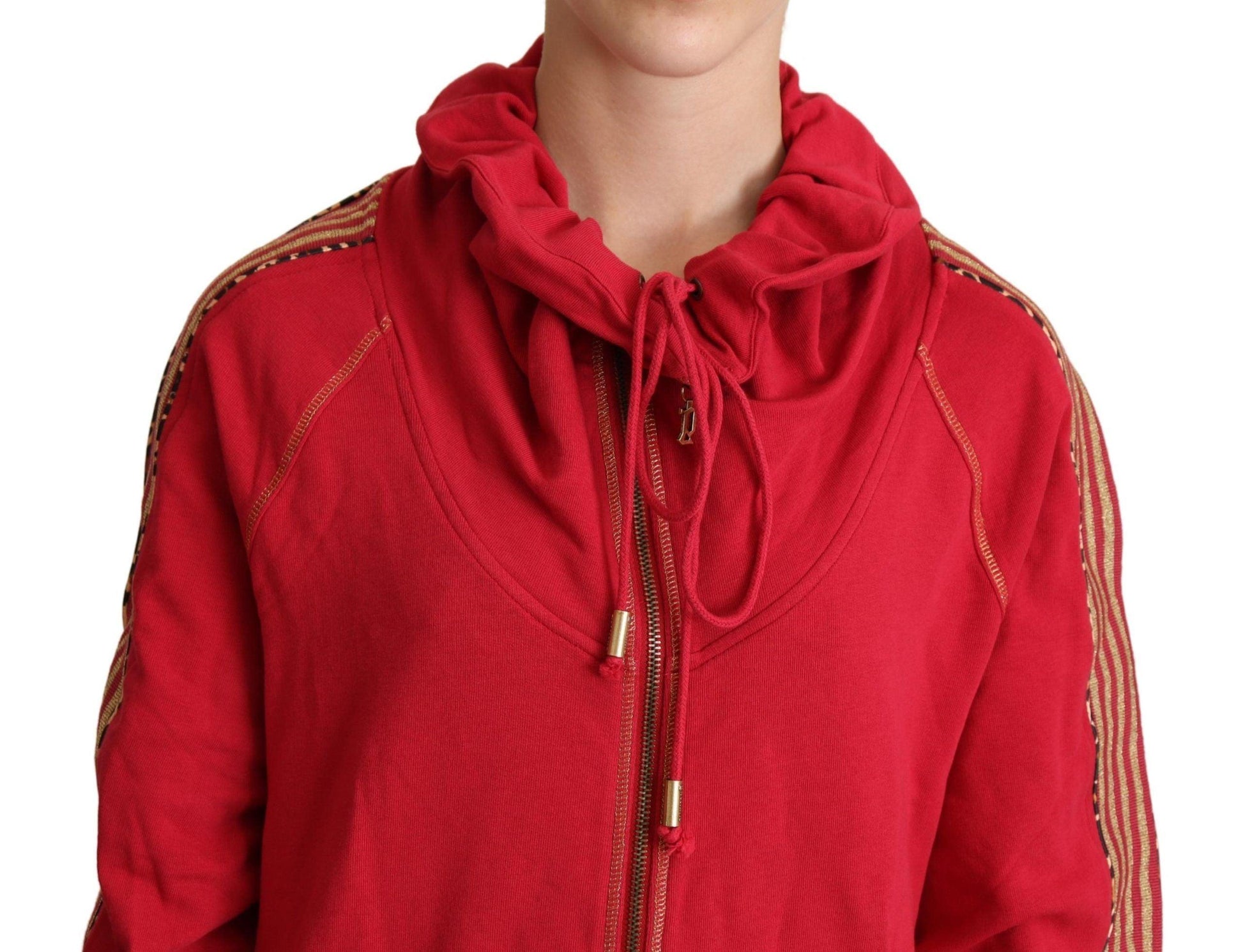 John Galliano Radiant Red Cotton Full Zip Hooded Jacket - Arichezz.store