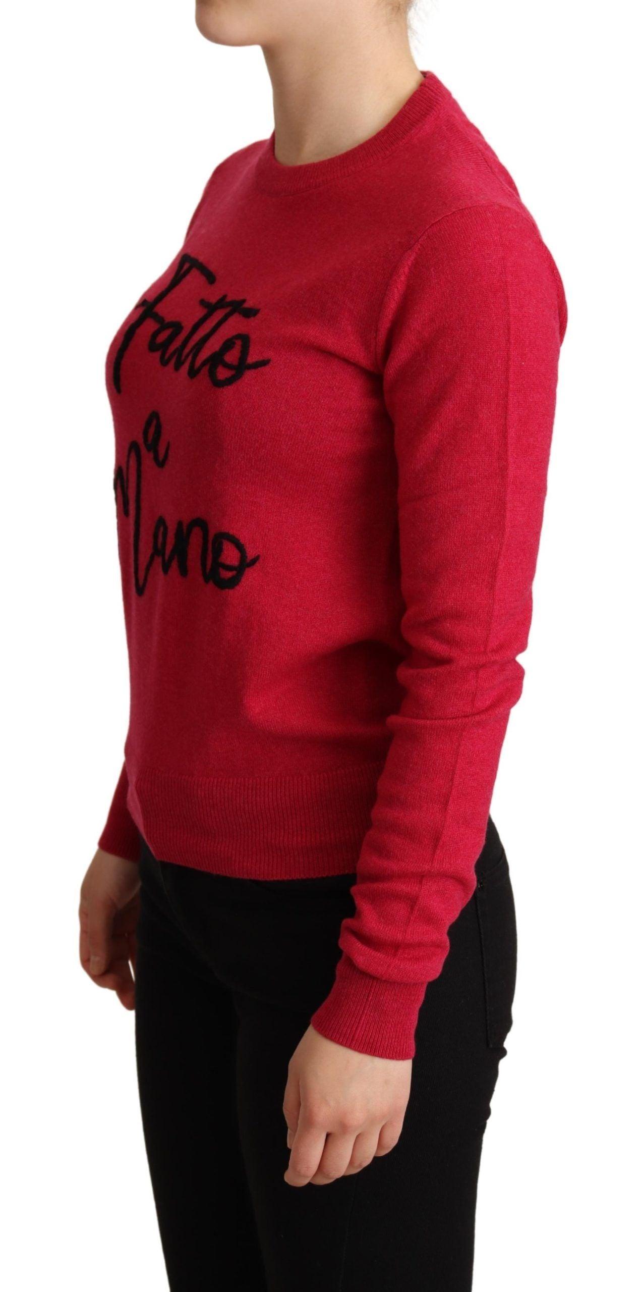 Dolce & Gabbana Chic Pink Cashmere Blend Crewneck Pullover - Arichezz.store