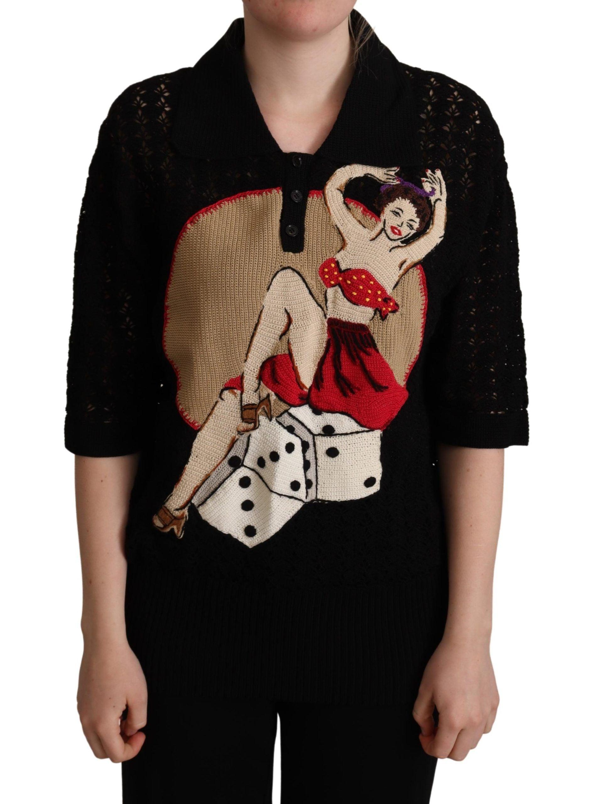 Dolce & Gabbana Embroidered Short Sleeve Luxury Sweater - Arichezz.store