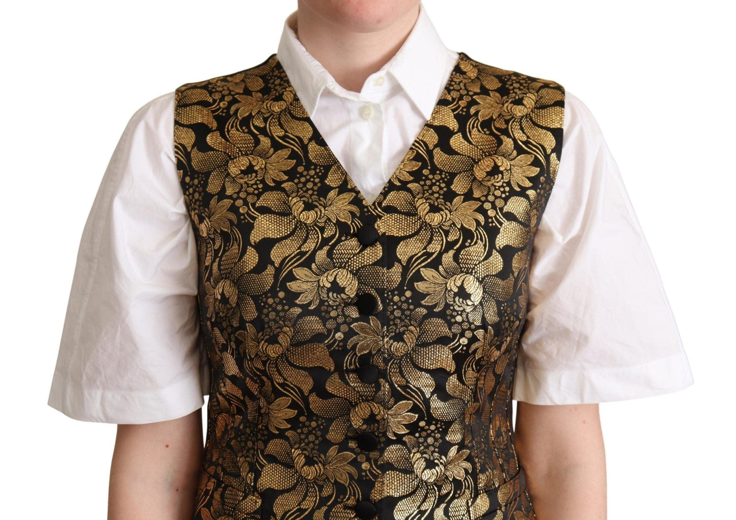 Dolce & Gabbana Black Jacquard Waistcoat - Arichezz.store