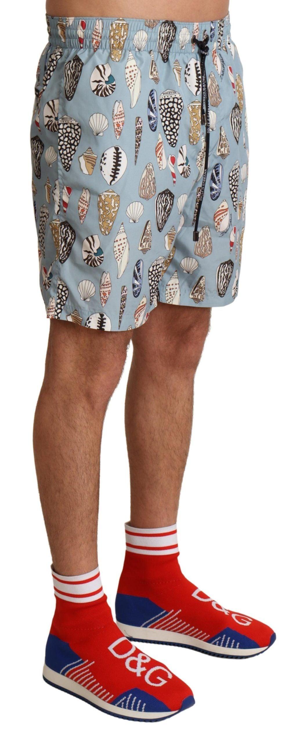 Dolce & Gabbana Elegant Seashell Print Swim Trunks - Arichezz.store