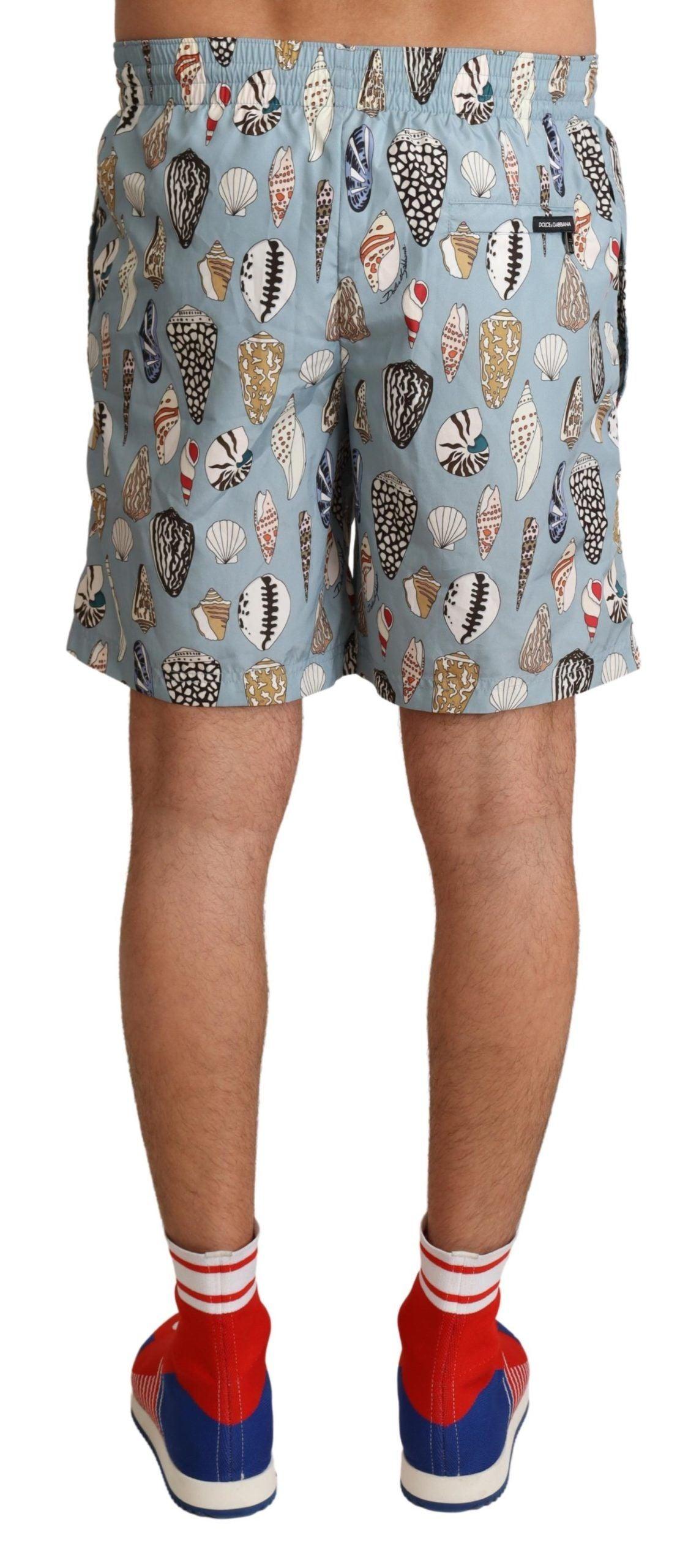 Dolce & Gabbana Elegant Seashell Print Swim Trunks - Arichezz.store