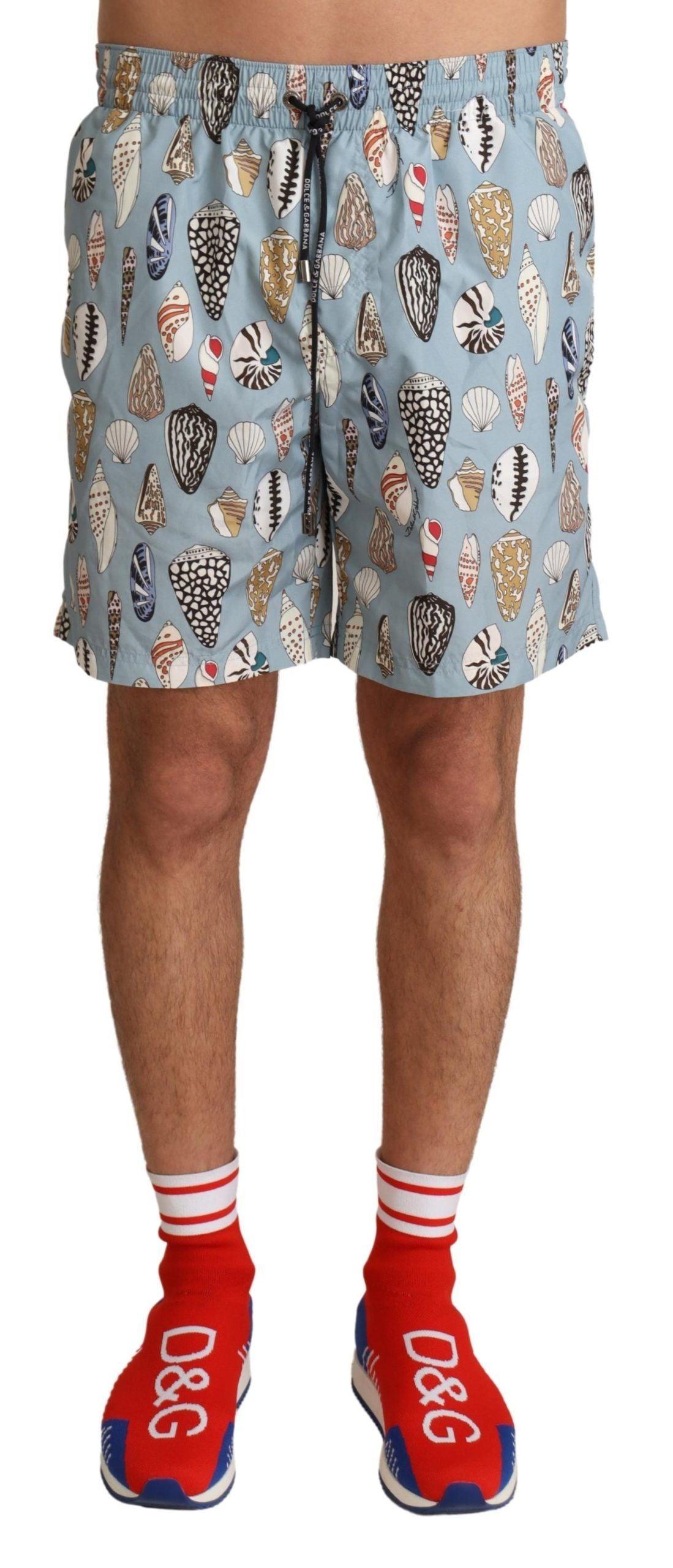 Dolce & Gabbana Elegant Seashell Print Swim Trunks - Arichezz.store