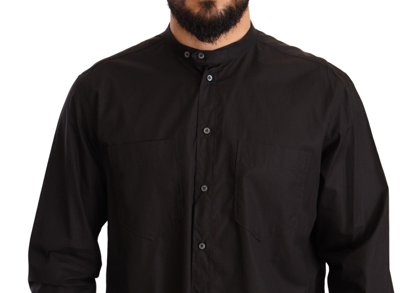 Dolce & Gabbana Elegant Black 100% Cotton Men's Shirt - Arichezz.store