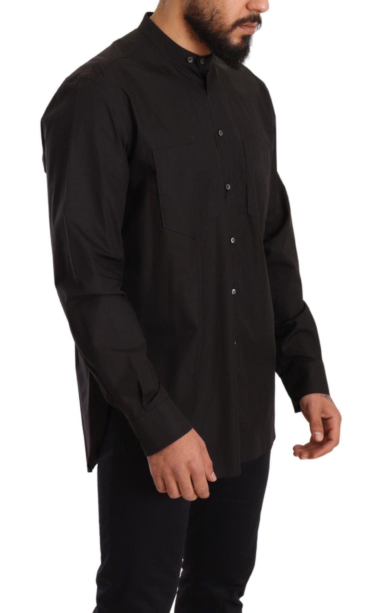 Dolce & Gabbana Elegant Black 100% Cotton Men's Shirt - Arichezz.store