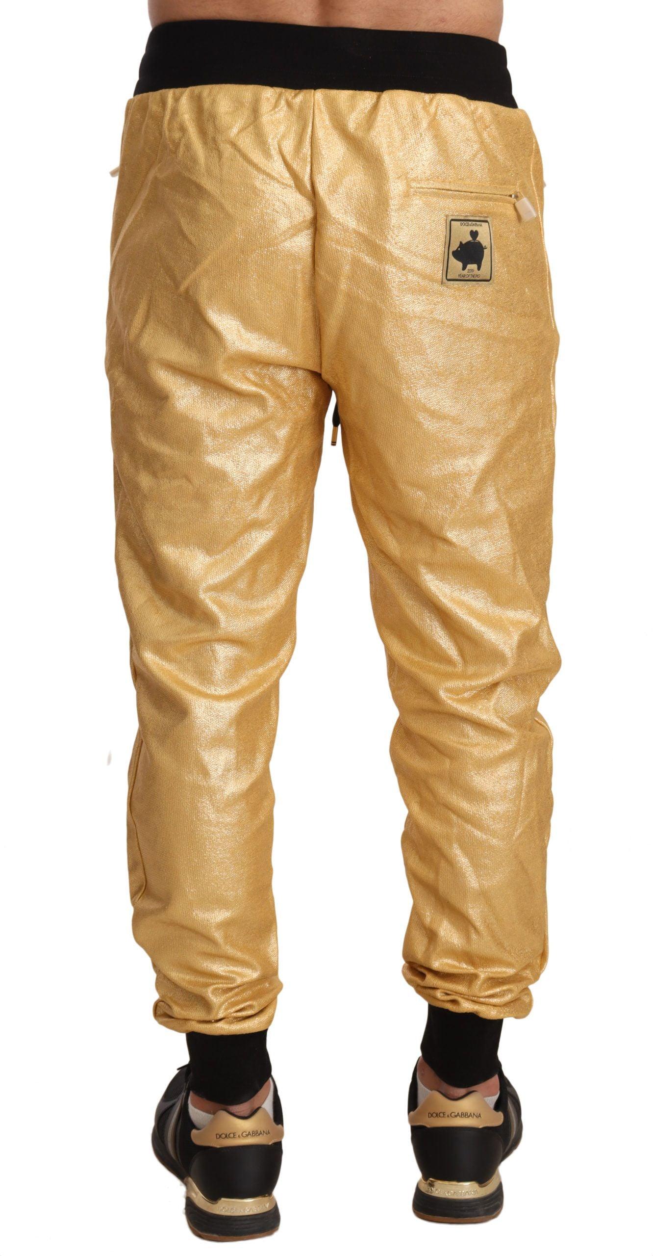 Dolce & Gabbana Gold Year of the Pig Sweatpants - Arichezz.store