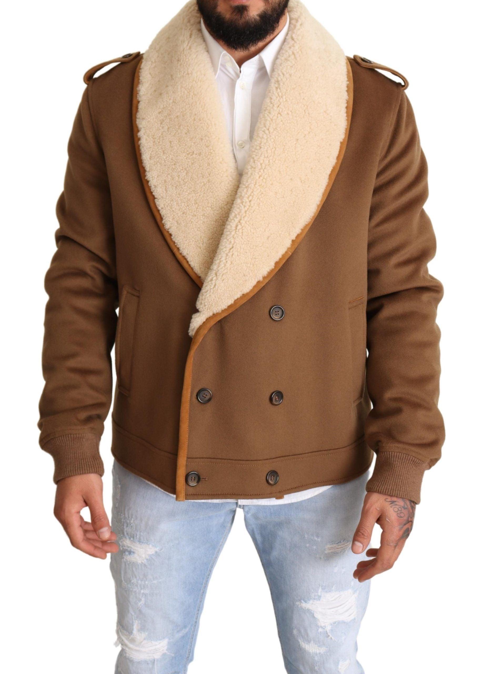 Dolce & Gabbana Elegant Double Breasted Shearling Jacket - Arichezz.store