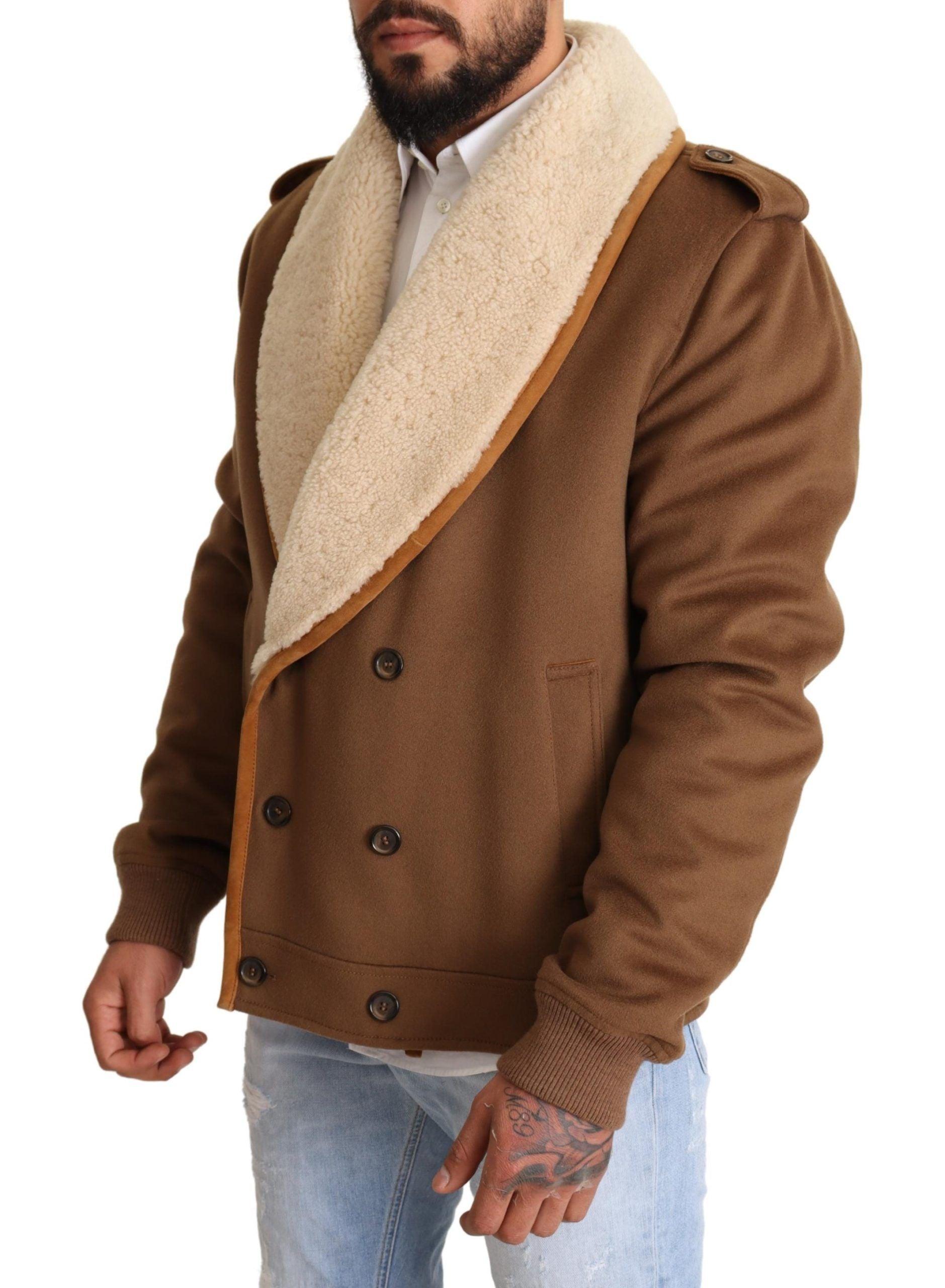 Dolce & Gabbana Elegant Double Breasted Shearling Jacket - Arichezz.store