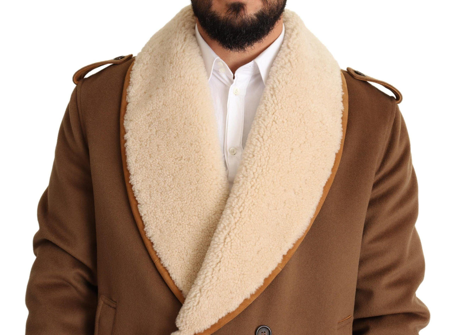 Dolce & Gabbana Elegant Double Breasted Shearling Jacket - Arichezz.store