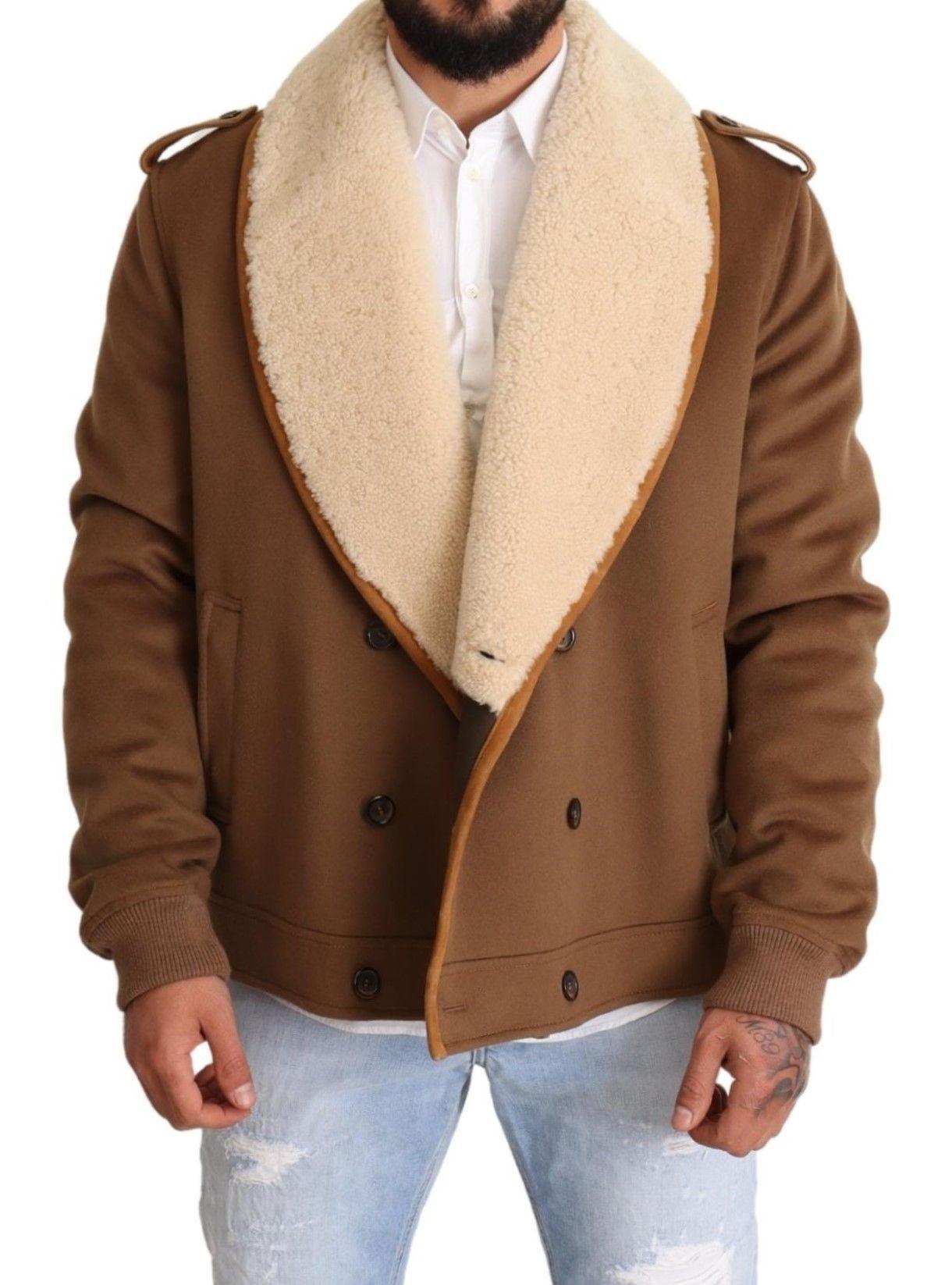 Dolce & Gabbana Elegant Double Breasted Shearling Jacket - Arichezz.store