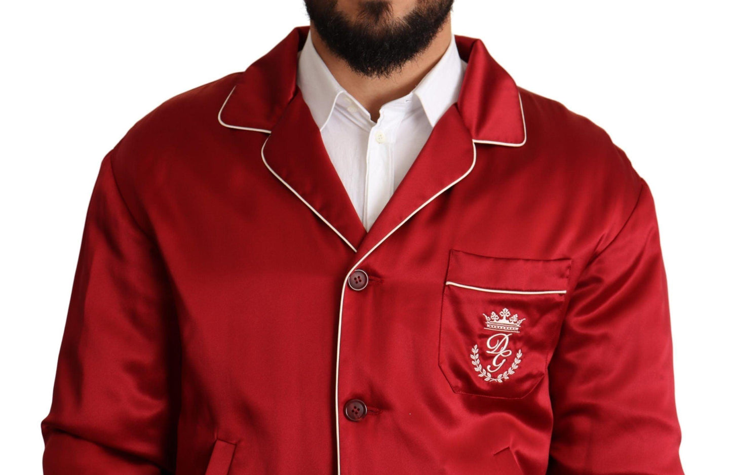 Dolce & Gabbana Sumptuous Silk Red Bomber Jacket - Arichezz.store