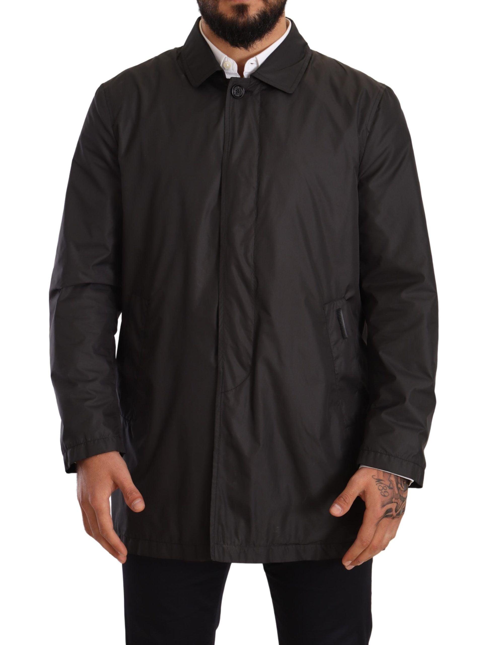 Dolce & Gabbana Elegant Black Trench Coat for Sophisticated Men - Arichezz.store