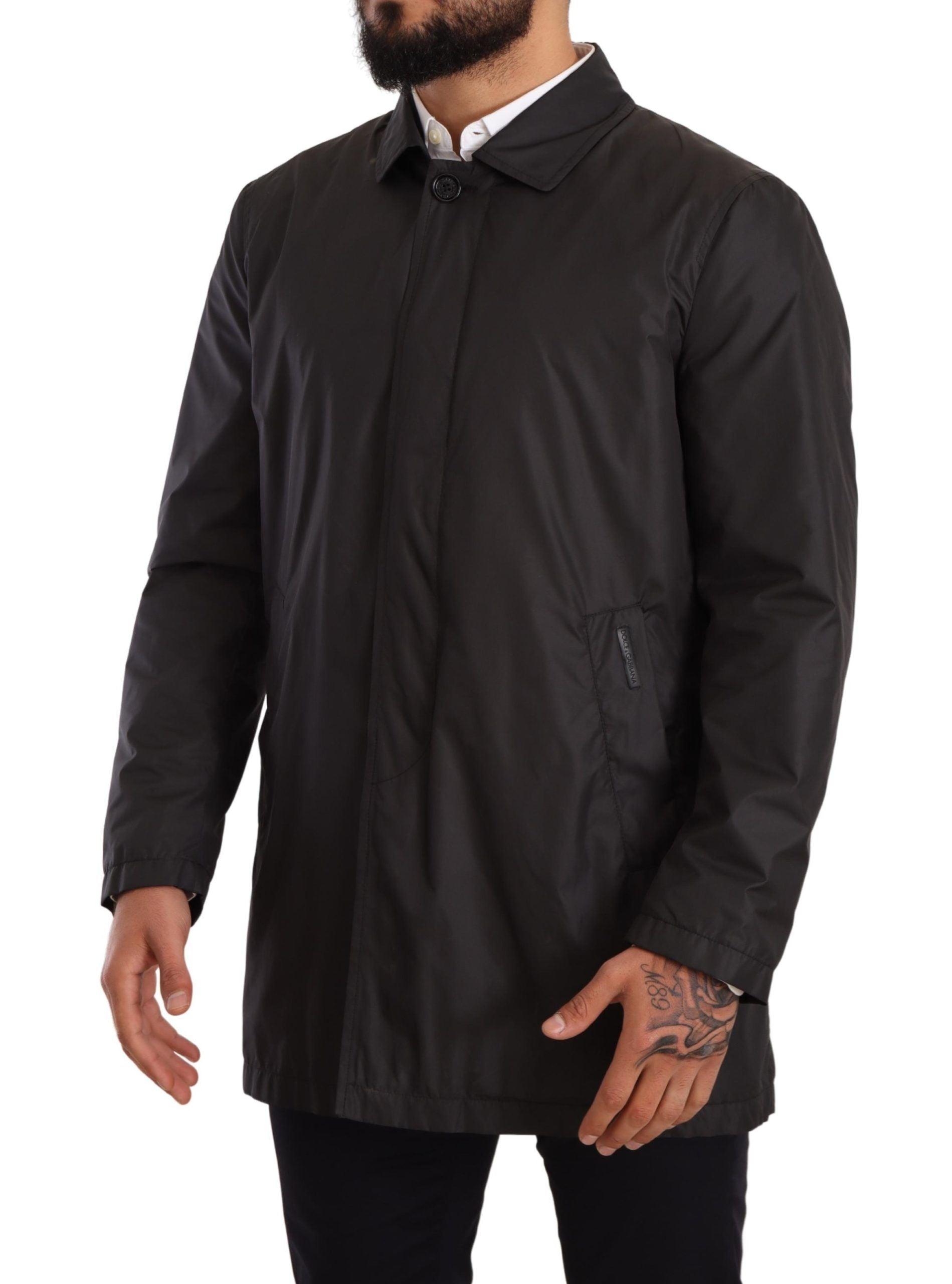 Dolce & Gabbana Elegant Black Trench Coat for Sophisticated Men - Arichezz.store