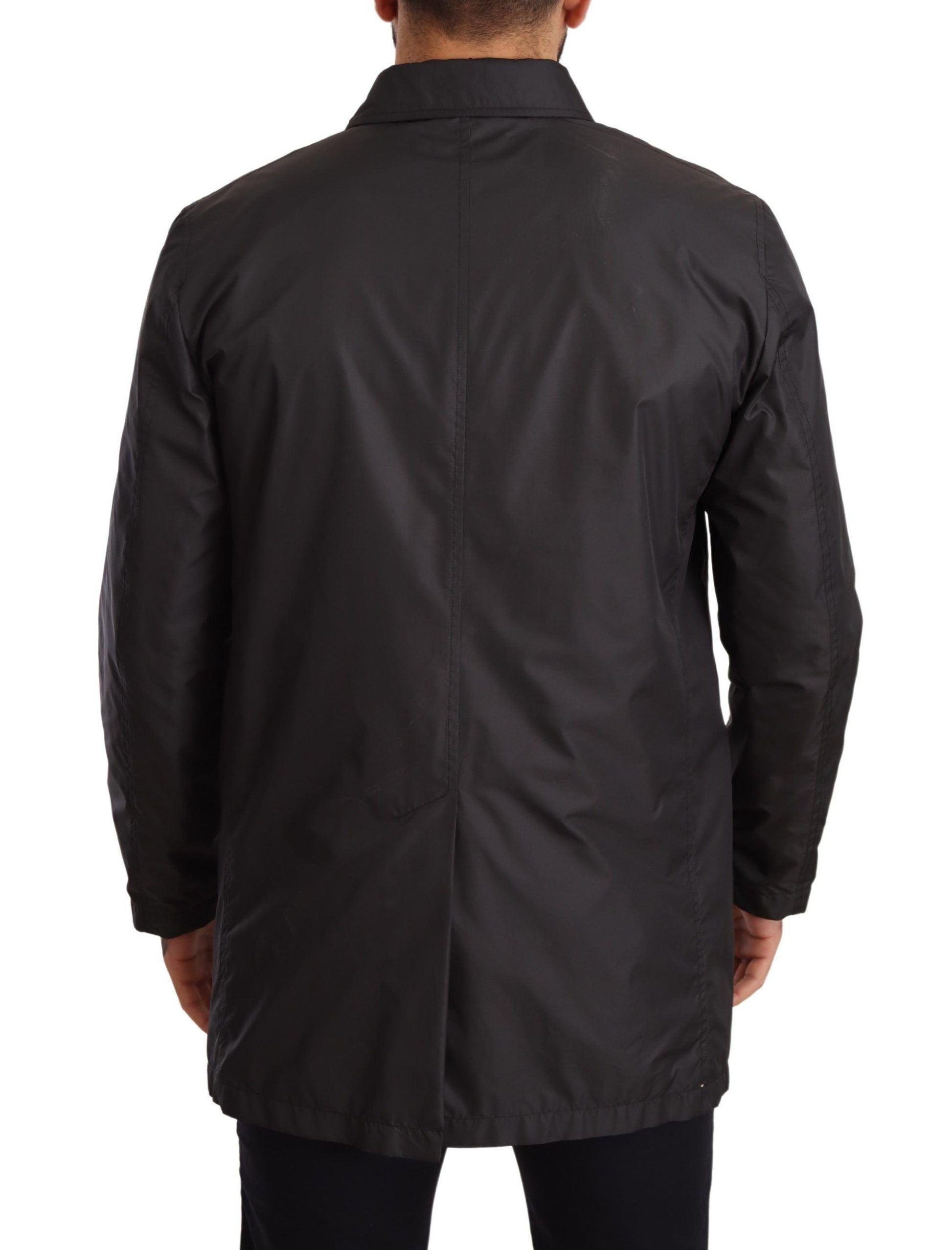 Dolce & Gabbana Elegant Black Trench Coat for Sophisticated Men - Arichezz.store