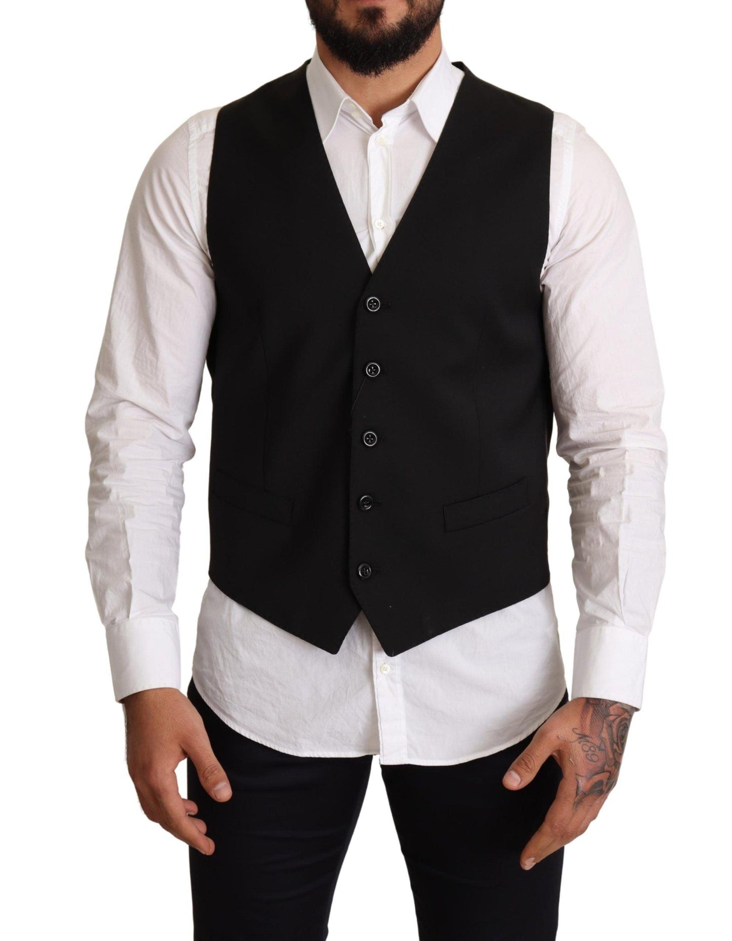 Dolce & Gabbana Elegant Black Formal Dress Vest - Arichezz.store