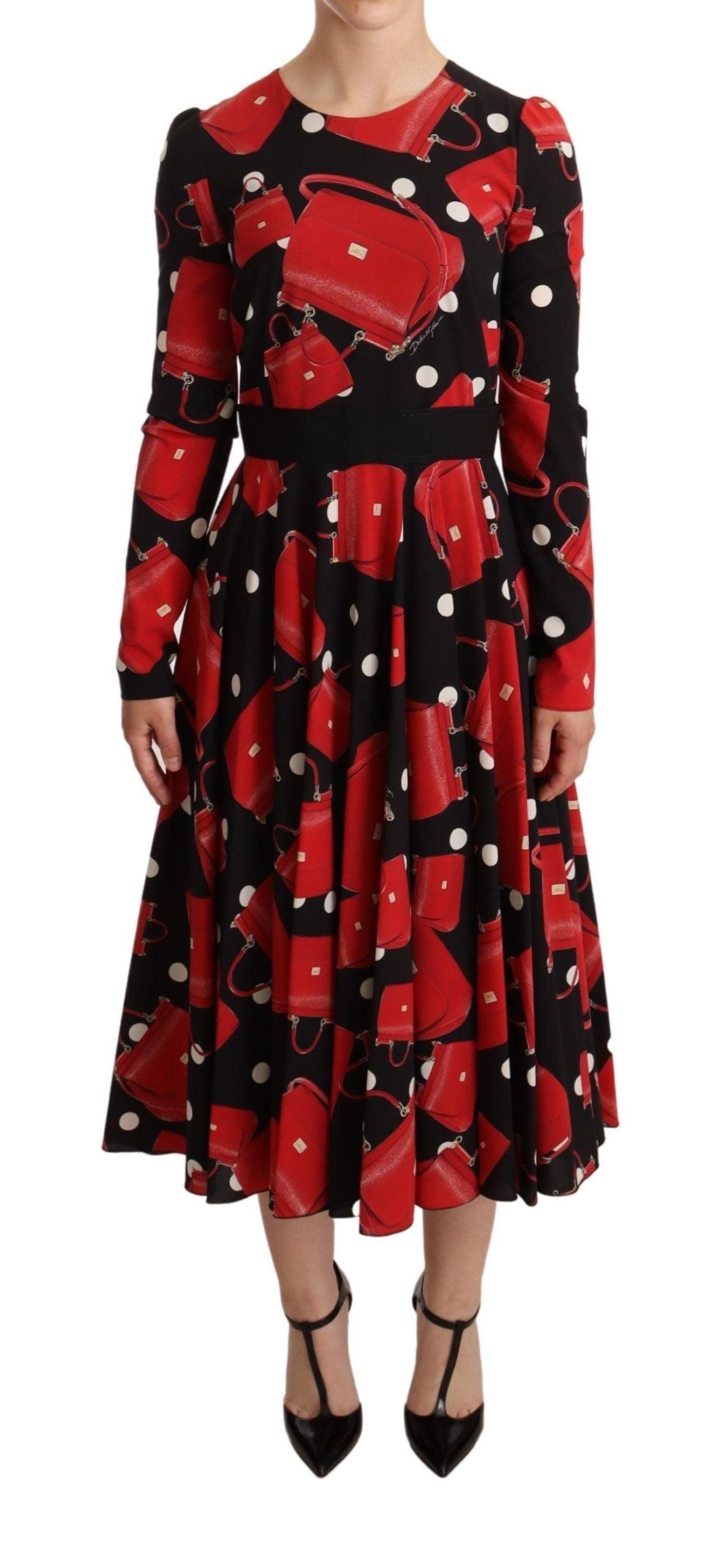 Dolce & Gabbana Elegant Sicily Print Flared Midi Dress - Arichezz.store