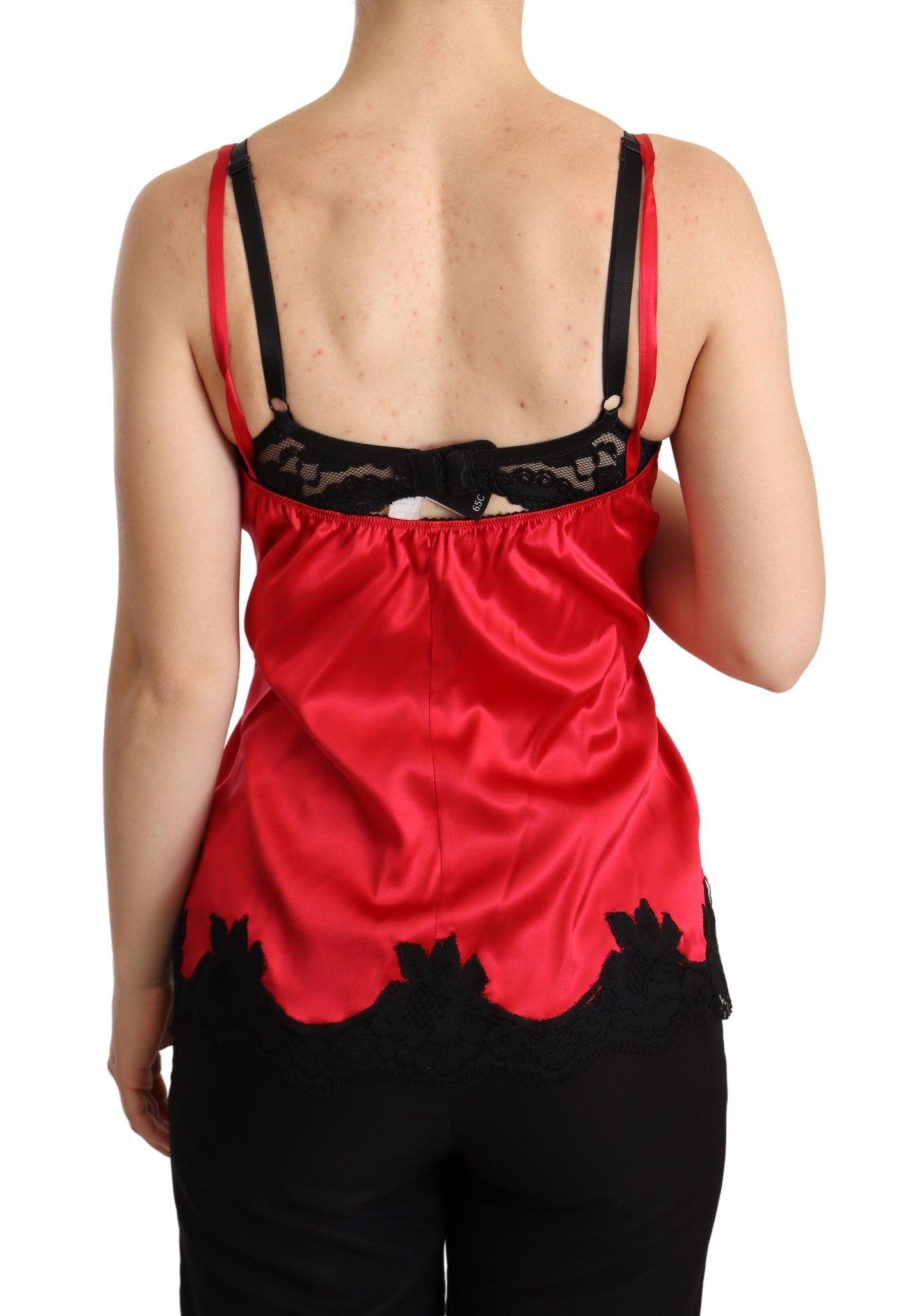 Dolce & Gabbana Enchanting Red Silk Blend Lace Camisole - Arichezz.store