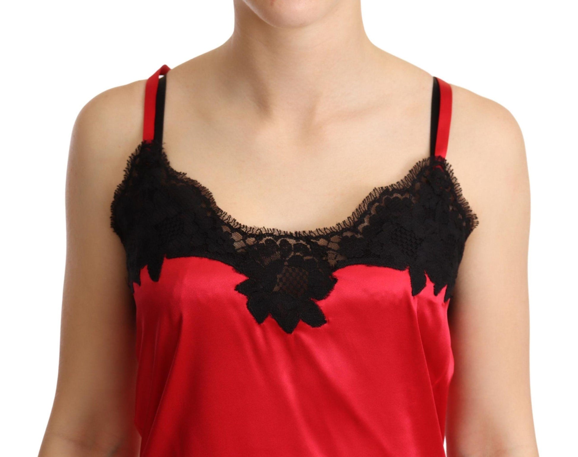 Dolce & Gabbana Enchanting Red Silk Blend Lace Camisole - Arichezz.store