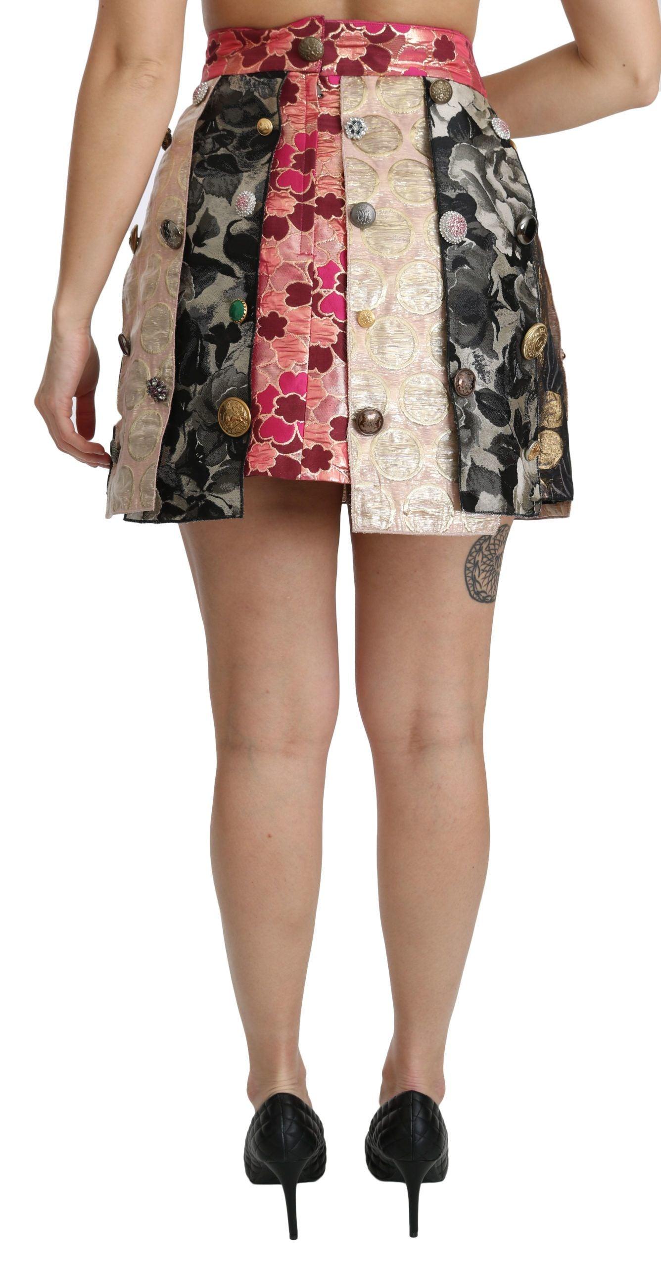 Dolce & Gabbana Floral Jacquard Asymmetrical Mini Skirt - Arichezz.store