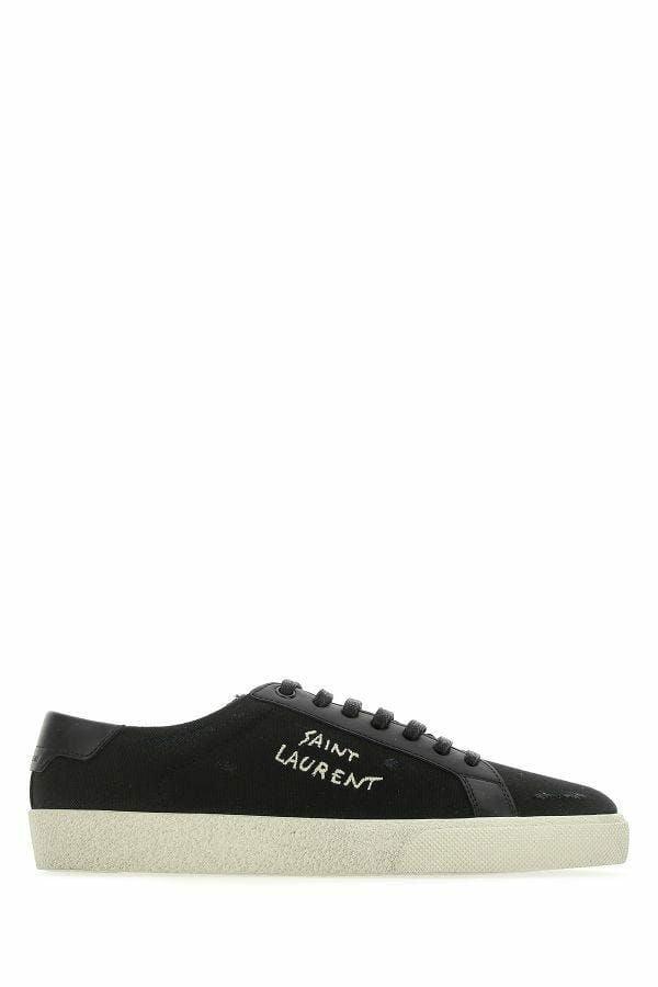 Saint Laurent Sleek Black Canvas & Leather Low-Top Sneakers - Arichezz.store