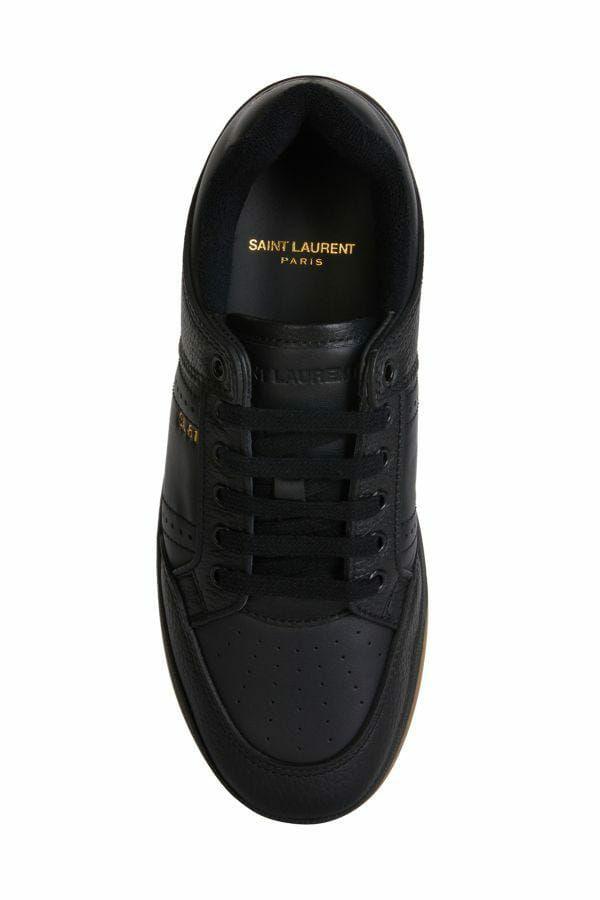 Saint Laurent Elegant Black Low-Top Leather Sneakers - Arichezz.store