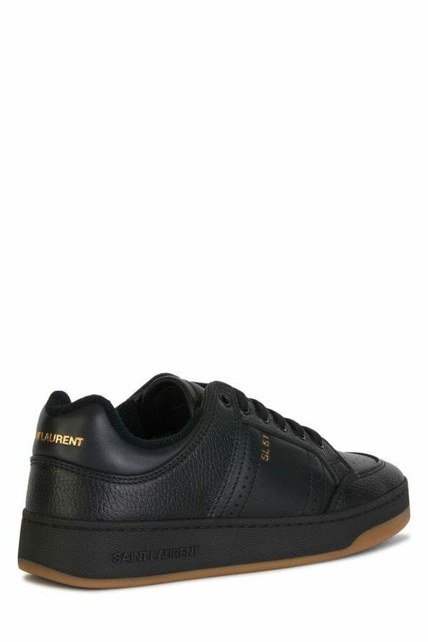 Saint Laurent Elegant Black Low-Top Leather Sneakers - Arichezz.store