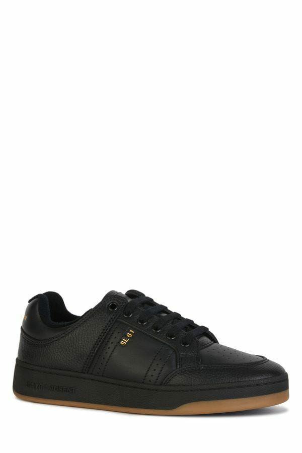 Saint Laurent Elegant Black Low-Top Leather Sneakers - Arichezz.store