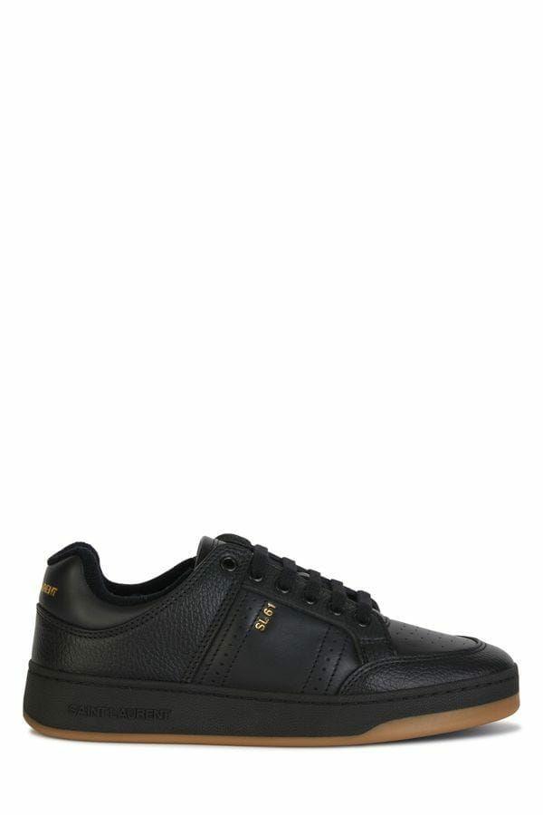 Saint Laurent Elegant Black Low-Top Leather Sneakers - Arichezz.store