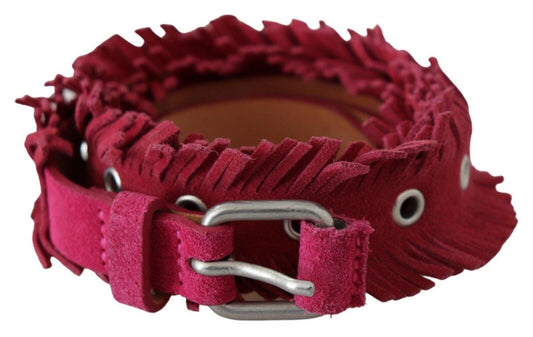 Ermanno Scervino Elegant Maroon Double Buckle Leather Belt - Arichezz.store