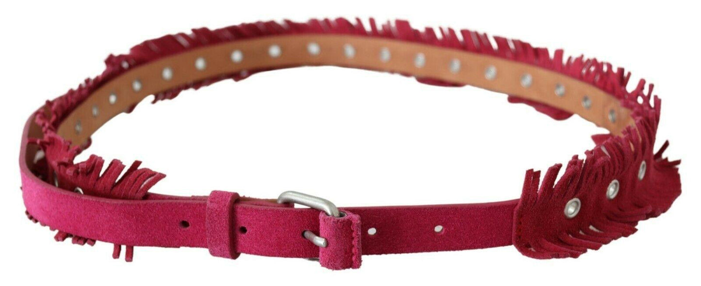 Ermanno Scervino Elegant Maroon Double Buckle Leather Belt - Arichezz.store