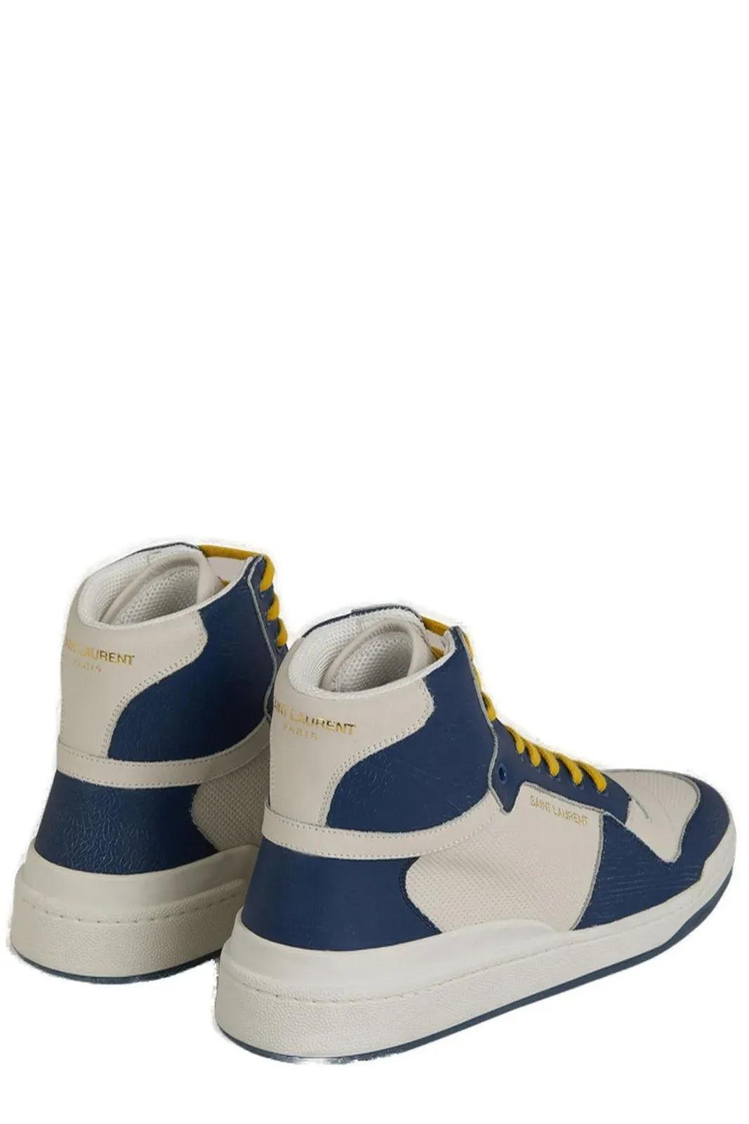 Saint Laurent Elevate Your Style with Mid-Top Blue Luxury Sneakers - Arichezz.store