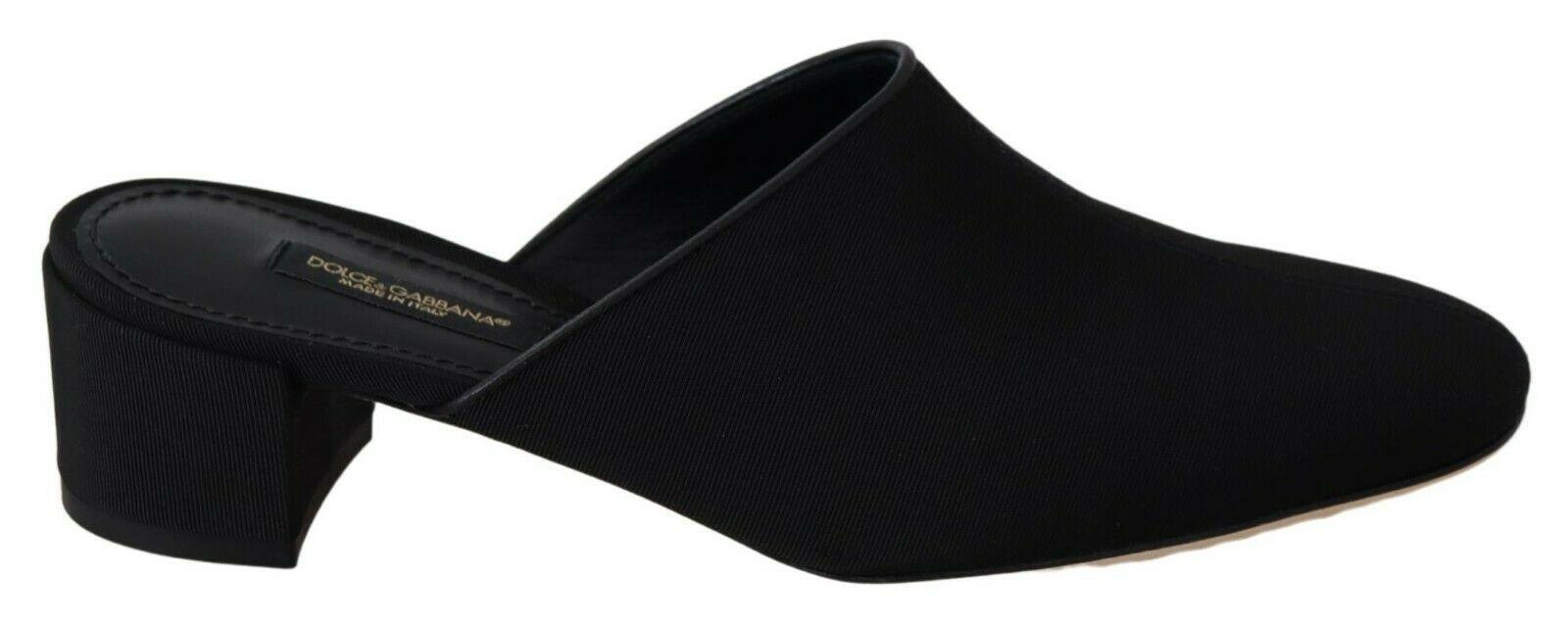 Dolce & Gabbana Chic Black Grosgrain Slide Sandals - Arichezz.store