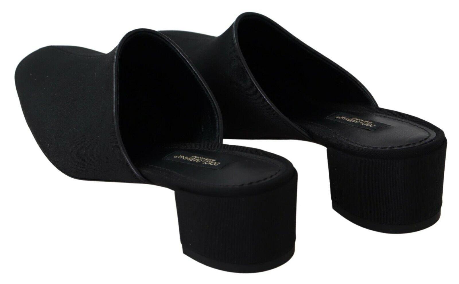 Dolce & Gabbana Chic Black Grosgrain Slide Sandals - Arichezz.store