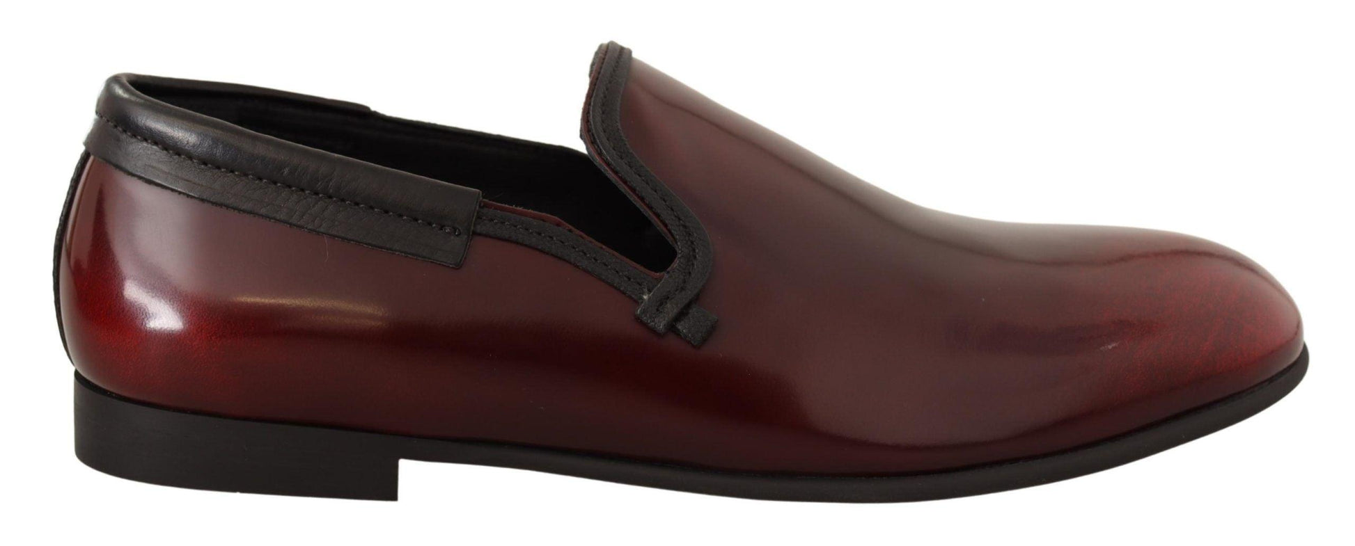 Dolce & Gabbana Elegant Bordeaux Leather Loafers - Arichezz.store