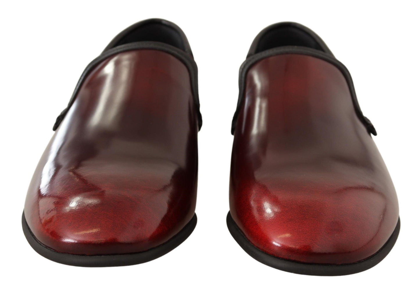 Dolce & Gabbana Elegant Bordeaux Leather Loafers - Arichezz.store