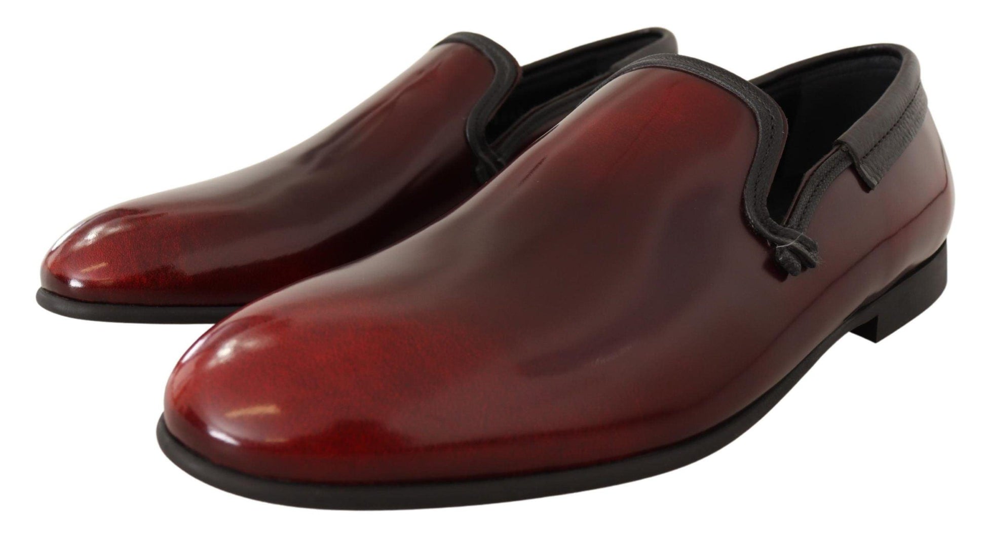 Dolce & Gabbana Elegant Bordeaux Leather Loafers - Arichezz.store