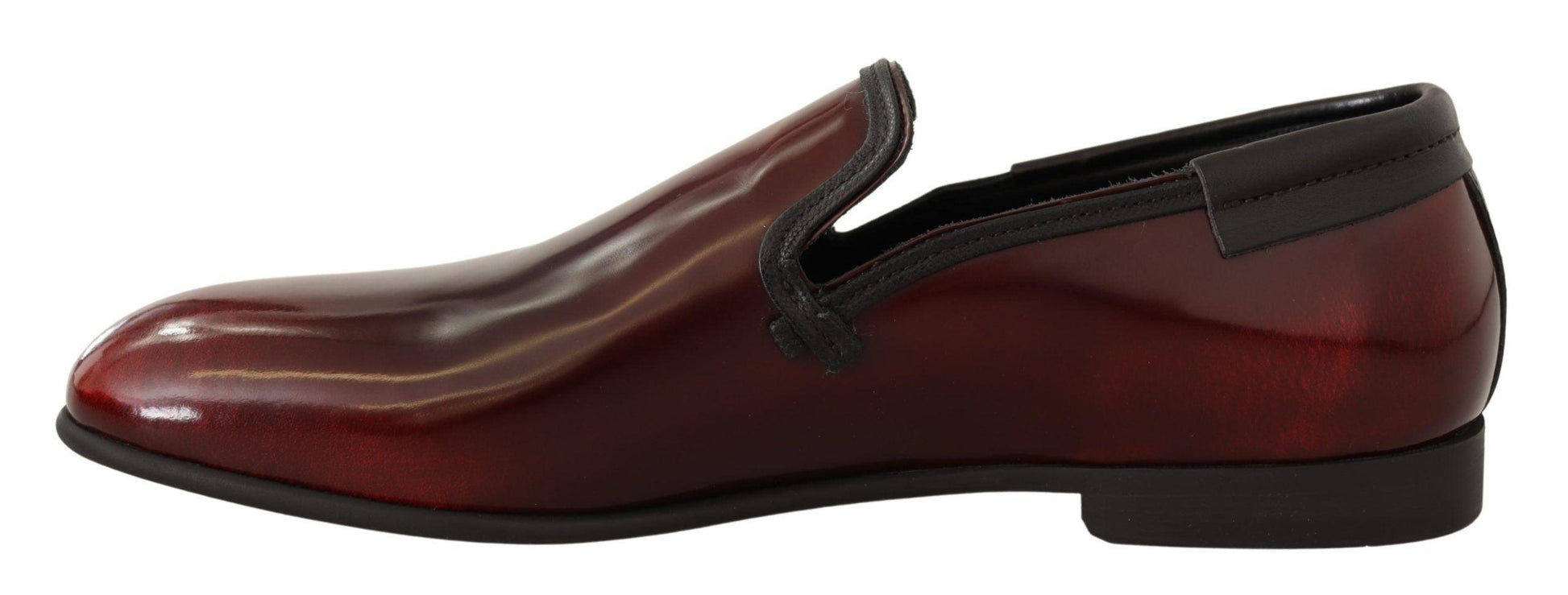 Dolce & Gabbana Elegant Bordeaux Leather Loafers - Arichezz.store