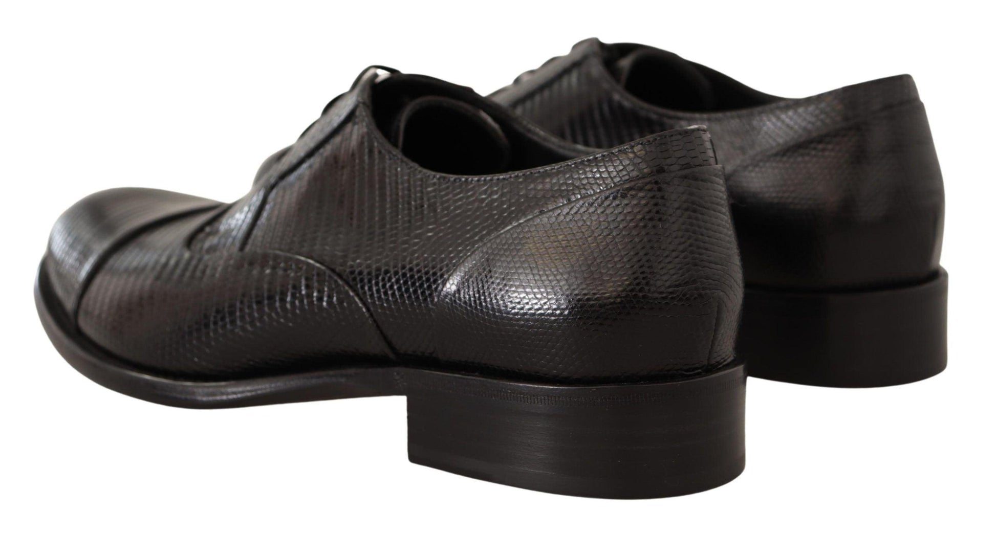 Dolce & Gabbana Elegant Black Lizard Skin Derby Shoes - Arichezz.store