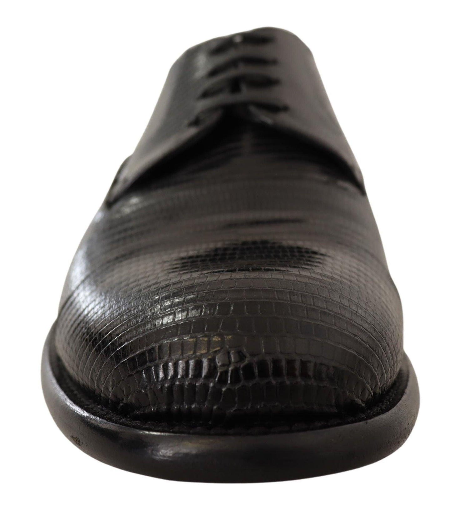 Dolce & Gabbana Elegant Black Lizard Skin Derby Shoes - Arichezz.store