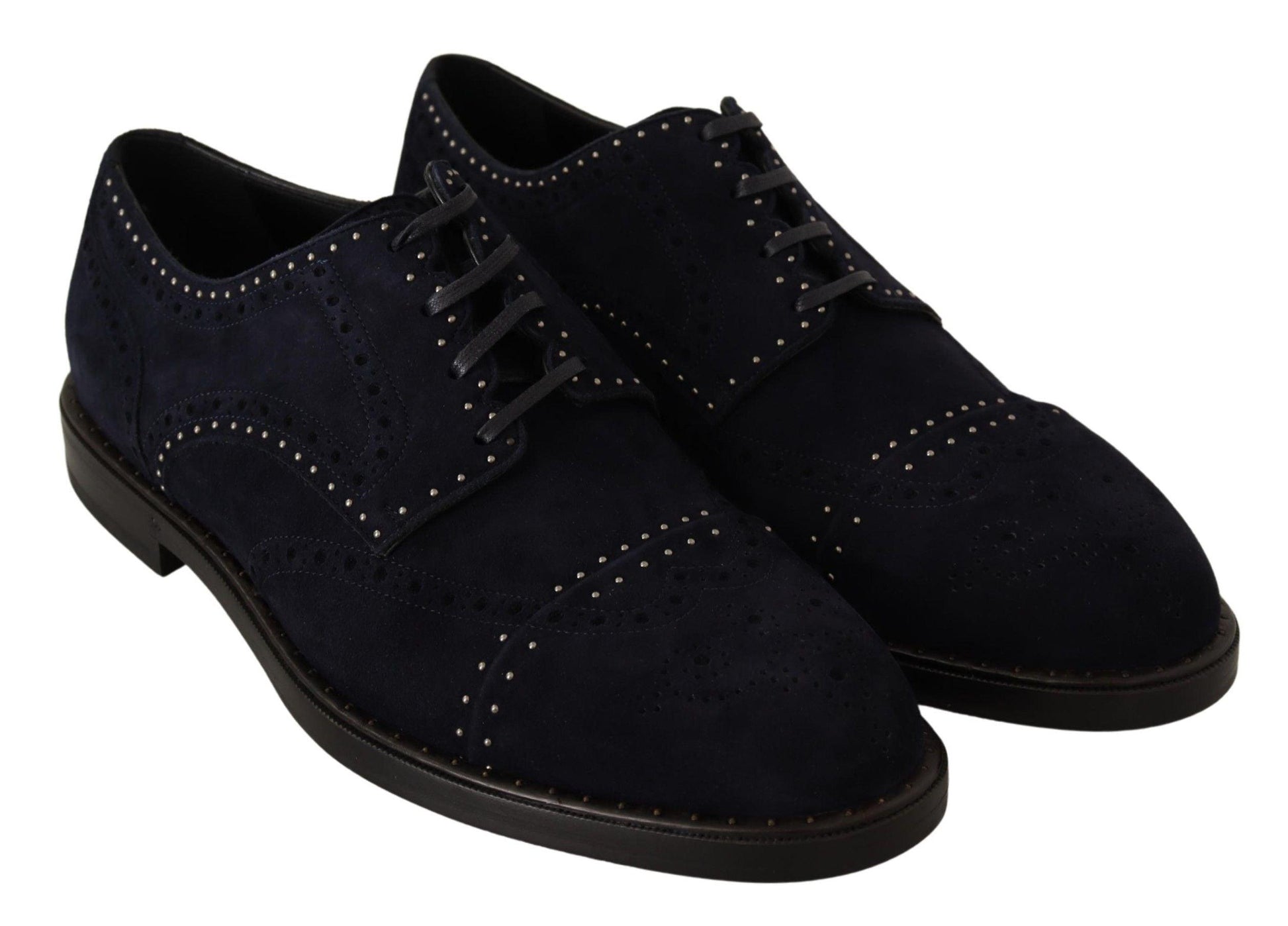 Dolce & Gabbana Elegant Suede Derby Shoes with Silver Studs - Arichezz.store